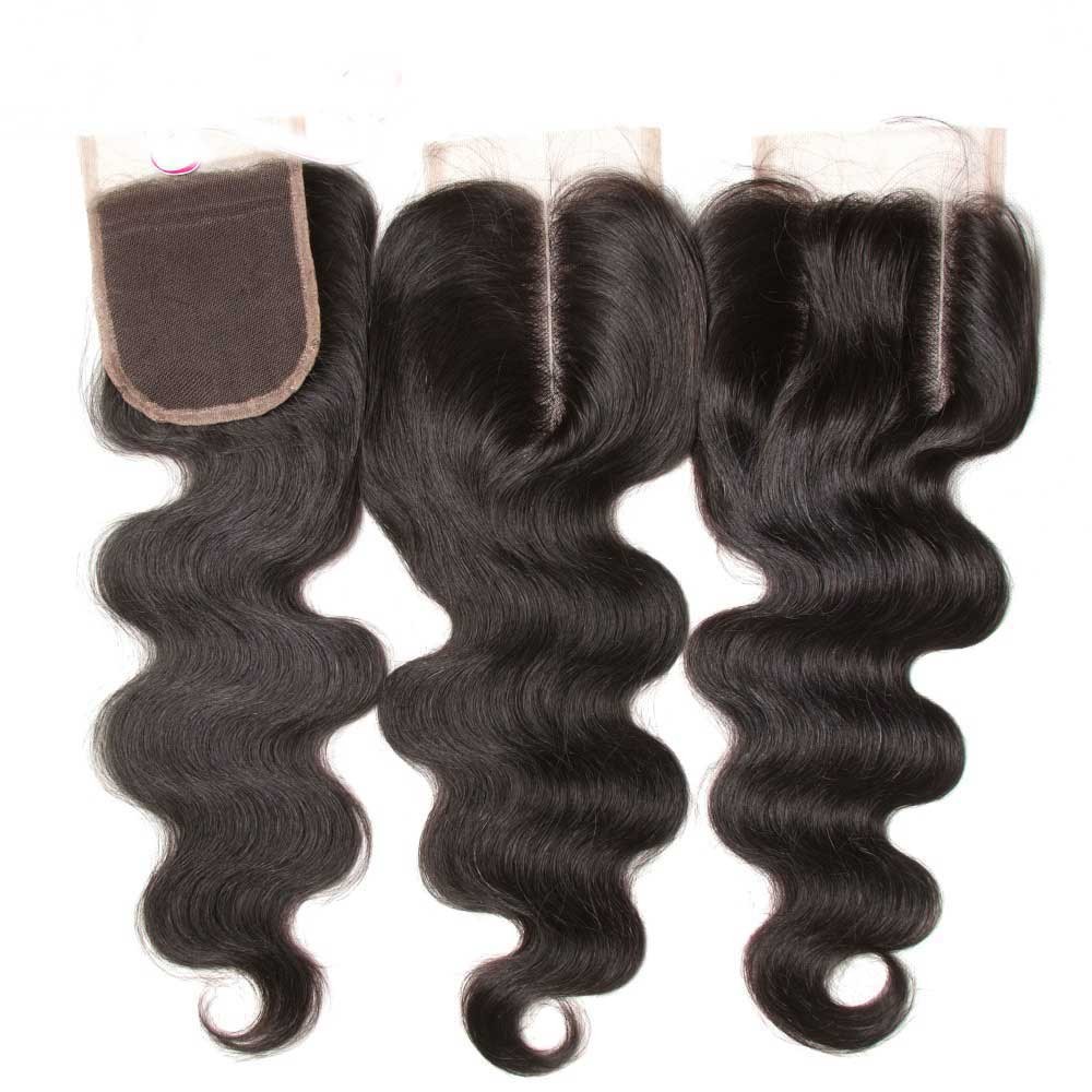 Idolra Three Part Middle Part And Free Part Virgin Human Hair Lace Closure Body Wave 4x4 [65]